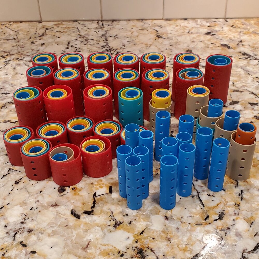 Nesting Barrel Hair Rollers Colorful Plastic Curlers Lot Of 175+ Salon Grade